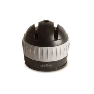 Sort og grå knivsliber fra Royal Series med sugekopbase og tekstur for stabilitet.