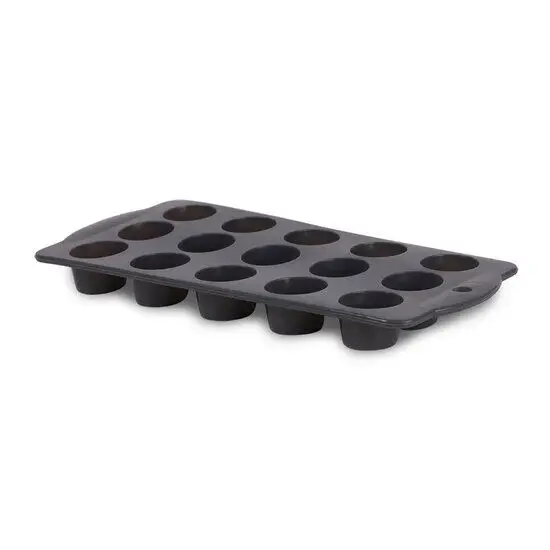 Silikone chokoladeform med ovale huller, sort, til fremstilling af ovale chokolader.