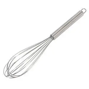 Piskeris med slankt, cylindrisk håndtag og ovale metaltråde, 28 cm langt.