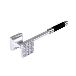 Sølv kødhammer med riflet hoved og sort håndtag fra Royal Series.