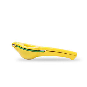 Gul dobbelt saftpresser til lime og citron med glat design.