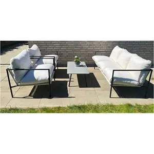 Friis Furniture - Alma Loungesæt - Sofa + 2 lounge stole - lyse hynder - 2. sortering