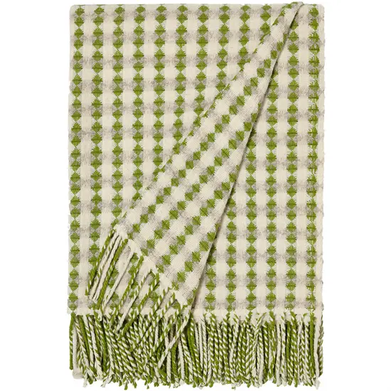 Burel Factory - Azulejo Biocolor - Plaid/tæppe - Light green and Light Grey - 180x130 cm