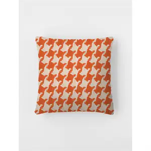 Burel Factory - Pied de Coq - Pudebetræk - Orange mønster - 45x45 cm