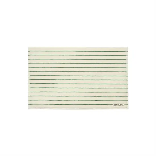 Bongusta - Naram - Bademåtte - Pure white & grass - 50 x 80 cm