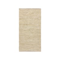 Rug Solid - Tæppe m. læder, beige - 60x90 cm