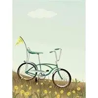 VISSEVASSE - Plakat - Bike With A Flag - 50x70 cm