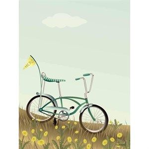 Image of VISSEVASSE - Plakat - Bike With A Flag - 30x40 cm