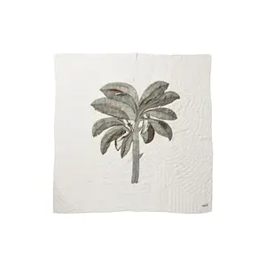 Bongusta - Paradise - Sengetæppe - White & green - 270 x 260 cm