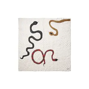 Bongusta - Snake - Sengetæppe - Black & amber - 265 x 260 cm