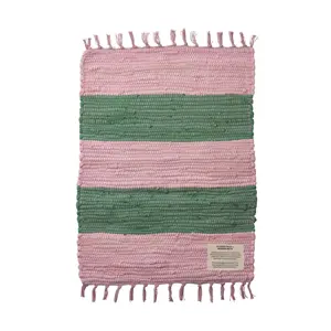 Bongusta - Chindi Rug 45x60cm - Tæppe - Pink & grass