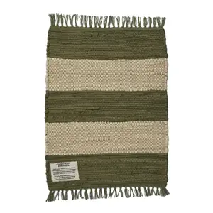 Bongusta - Chindi Rug 45x60cm - Tæppe - Army & beige