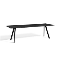 Hay bord - CPH30 table 250 x 90 cm - bordplade i sort linoleum/ben i sort eg (vandbaseret lak)