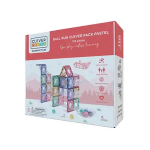 Cleverclixx Kuglebane, 110 dele, pastelfarver, for børn 3+, stimulerer kreativitet og læring.