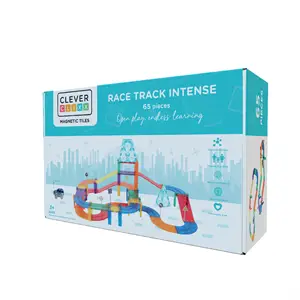 Cleverclixx - Magnetlegetøj - Race Track - Intense 65 dele
