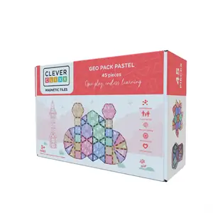 Cleverclixx - Magnetlegetøj - Geo Pack - Pastel 45
