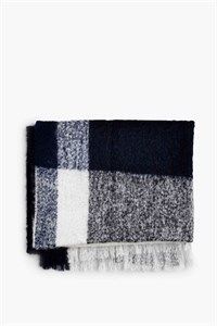 New Works - plaid i mohair wool - marine blue