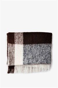 New Works - plaid i mohair wool - dark brown