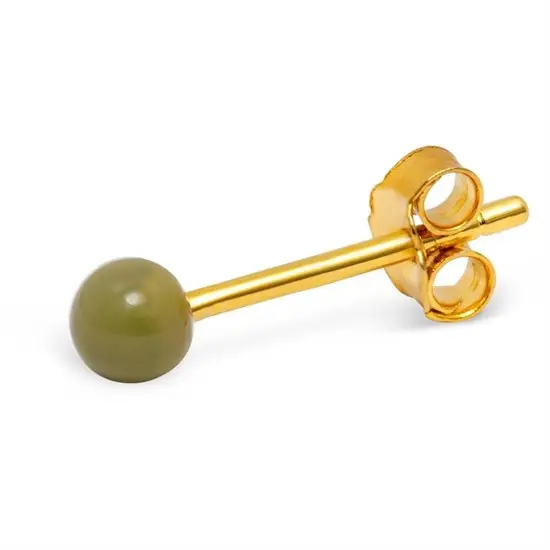 LULU Copenhagen - Colour Ball Ørering, Willow Green (1 stk.)