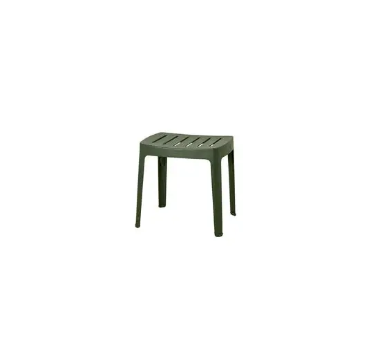 Cane-Line - Cut skammel, stabelbar  Dark green, aluminium