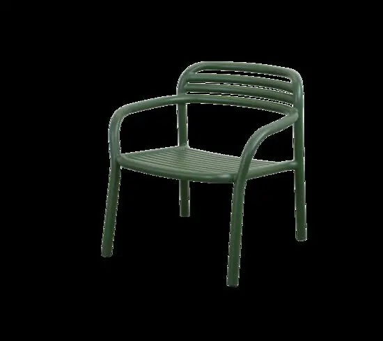 Cane-Line - Bliss loungestol, stabelbar  Dark green, aluminium