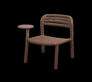 Cane-Line - Bliss loungestol m/sidebord højre  Desert red, aluminium