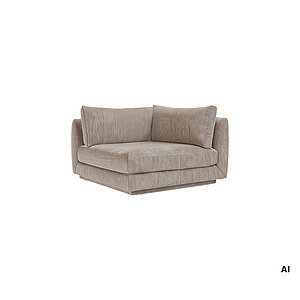 Cane-Line - Bloom hjørnemodul m/plint Prisgruppe 2 Light brown, Prosecco