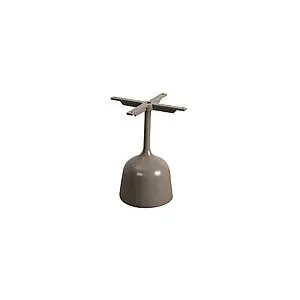 Stærkt taupe-farvet sofabord understel i aluminium med semi-glossy finish og rundet bund.