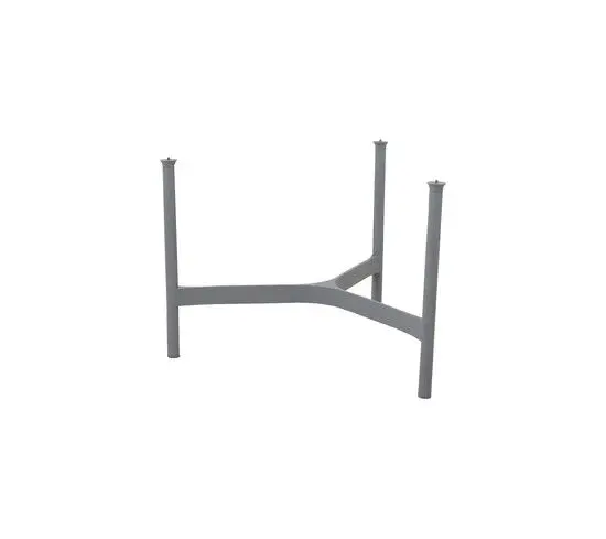 Lysgrå sofabordunderstel med fire cylindriske ben og minimalistisk design.