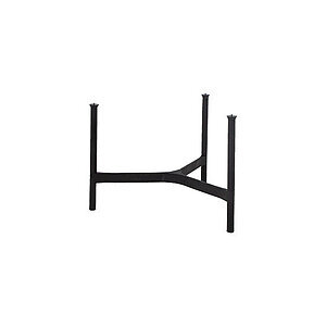 Moderne sofabordunderstel med fire slanke ben og krydsstænger, lava grå aluminium.