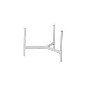 Hvidt bordstel med fire ben, der vinkler udad. Enkel og stabil konstruktion i aluminium.