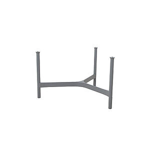 Lysgråt bordstel med fire ben og trekantet støtte. Glat finish i aluminium.