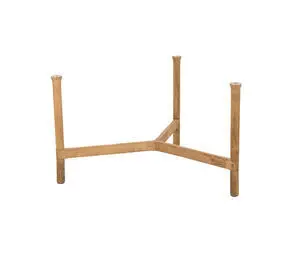 Minimalistisk sofabordsstel i teak med rustik træfinish og funktionelt design.