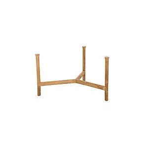 Minimalistisk sofabordsstel i teak med rustik træfinish og funktionelt design.