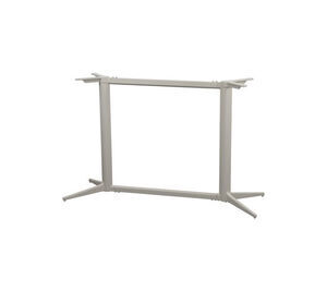 Rektangulært bordstel med fire skrå ben i lys beige aluminium, del af Cane-Line Drop kollektionen.