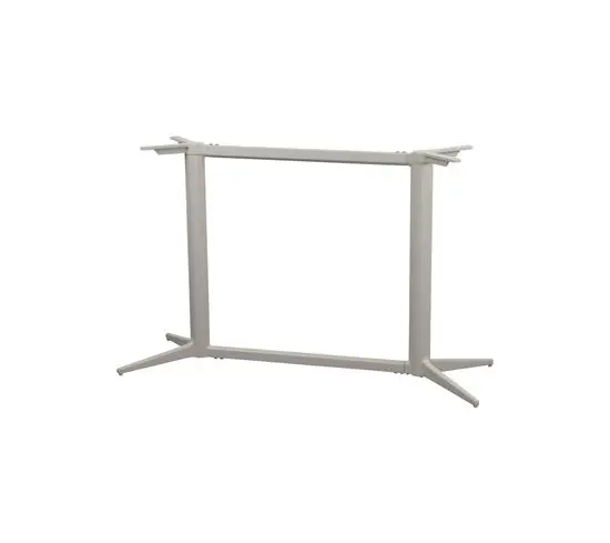 Rektangulært bordstel med fire skrå ben i lys beige aluminium, del af Cane-Line Drop kollektionen.