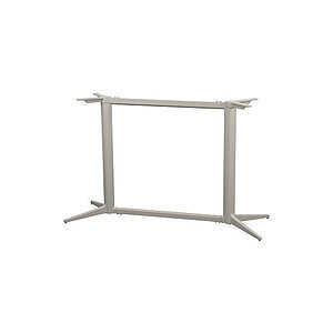 Rektangulært bordstel med fire skrå ben i lys beige aluminium, del af Cane-Line Drop kollektionen.