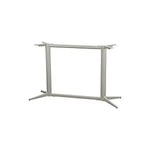 Rektangulært bordstel med fire skrå ben i lys beige aluminium, del af Cane-Line Drop kollektionen.