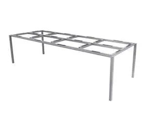 Rektangulært spisebordunderstel i lys grå, minimalistisk design med lige linjer og ben.