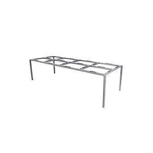 Rektangulært spisebordunderstel i lys grå, minimalistisk design med lige linjer og ben.