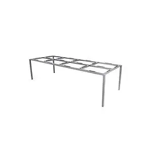 Rektangulært spisebordunderstel i lys grå, minimalistisk design med lige linjer og ben.