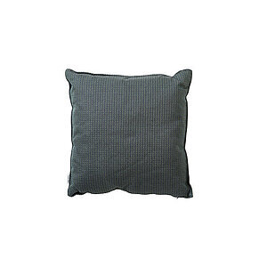 Mørkegrøn kvadratisk pyntepude med diskret vævemønster, 50x50 cm.