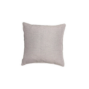 Firkantet pyntepude i støvet rosa, 50x50 cm, tekstureret, vejrbestandig, aftageligt betræk.