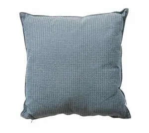 Turkis pude 50x50 cm med subtilt mønster og synlig lynlås, let polstret udseende.