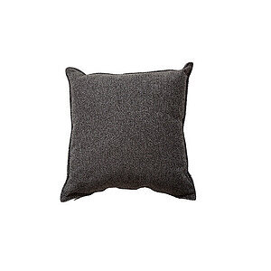 Mørkegrå, kvadratisk pyntepude med tekstur og let afrundede hjørner.