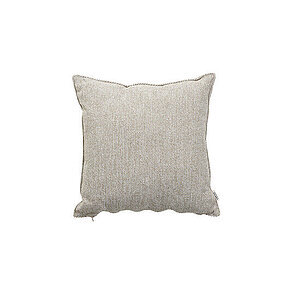 Firkantet pyntepude i lys brun med vævet tekstur, moderne design, 50x50x12 cm.