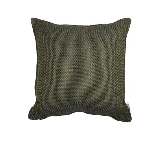 Mørkegrøn, kvadratisk pyntepude med tekstur i stoffet, 50x50x12 cm.