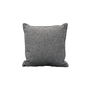 Grå, kvadratisk pude 50x50 cm med tekstureret stof. Fyldig og jævnt fyldt design.