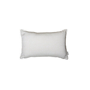 Rektangulær pyntepude i hvid og lysebrun med diskret mønster, 32x52x12 cm, fra Cane-Line Focus.