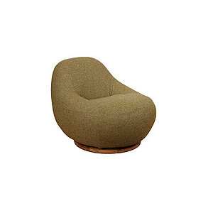 Cane-Line - Gem loungestol m/teak swivel  Turmeric yellow, Cane-line Rise